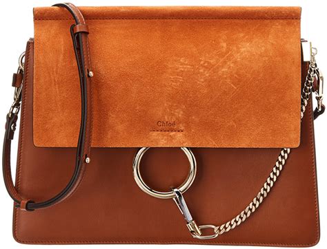 CHLOÉ Faye medium leather and suede shoulder bag 